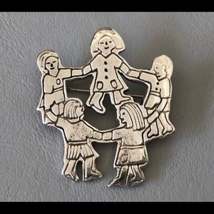 Vintage Save The Children Silver Brooch